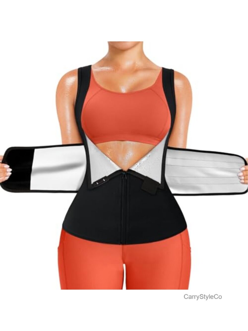 Women Sauna Sweat Vest Waist Trainer Polyester Spandex Compression Workout